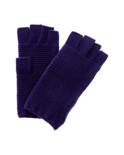 Portolano Stitched Cashmere Fingerless Gloves Women's Size 8