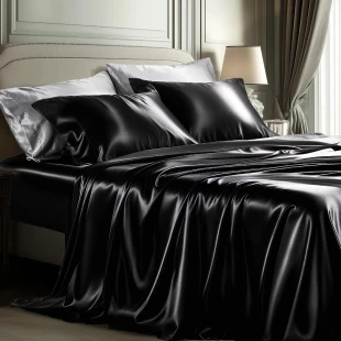 4-Pc Bedsure Queen Satin Sheet Set