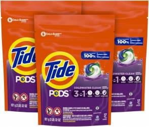 Tide PODS Laundry Detergent Soap Pods, Spring Meadow, 37 Count (Pack of 3 Bag Value Pack), Total 111 Count