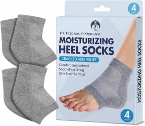 Dr. Frederick's Original Moisturizing Heel Socks for Cracked Heel Treatment - 2 Pairs