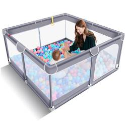 TODALE Baby Playpen for Toddler, Large Baby Playard, Indoor & Outdoor Kids Activity Center with Anti-Slip Base