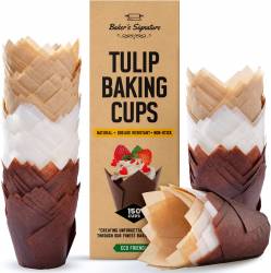 Baker’s Signature Tulip Baking Paper Cupcake & Muffin Liners Pack of 150