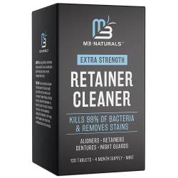 Retainer Cleaner Tablets Bath Remove Odors Discoloration Stains and Plaque 4 Month Supply Denture Cleaner