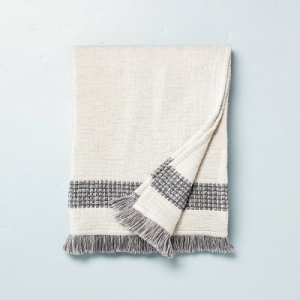 Lightweight Bold Stripes Fringe Throw Blanket Railroad Gray - Hearth & Hand™ with Magnolia