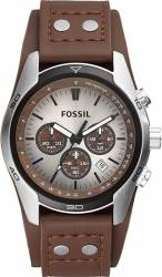 Fossil Men's Coachman Stainless Steel and Leather Casual Cuff Quartz Watch