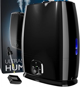 50-Hour Ultrasonic Cool Mist Humidifiers for Bedroom (6L) - Quiet, Filterless Humidifiers for Large Room w/ Essential Oils Tray - Small Air Vaporizer for Baby, Kids & Nursery - Everlasting Comfort