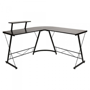 Flash Furniture - Ginny L Contemporary Laminate  Home Office Desk - Black/Black
