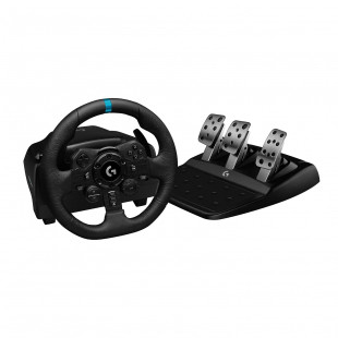 Logitech G923 TRUEFORCE Racing Wheel - 1000 Hz Force Feedback, Dual Clutch, Leather Cover - PS5, PS4, PC, Mac (Black)