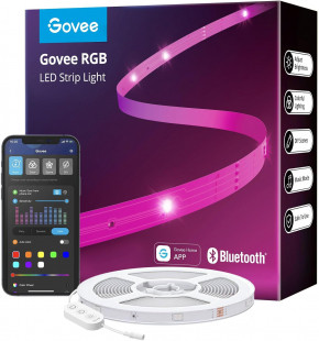 100ft Govee Bluetooth RGB LED Strip Lights with App Control, Music Sync, and 64 Scenes for Bedroom, Living Room, Kitchen, Party - ETL Listed