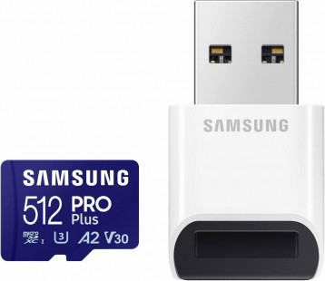512GB Samsung PRO Plus UHS-I microSDXC Memory Card w/ USB Card Reader