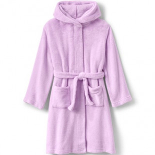Lands' End Kids Fleece Hooded Robe - 16 - Lilac Thistle