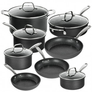Granite Stone Pro Hard Anodized Pots and Pans 13 Pcs Premium Cookware Set with Ultimate Nonstick Diamond Coating, Oven & Dishwasher Safe