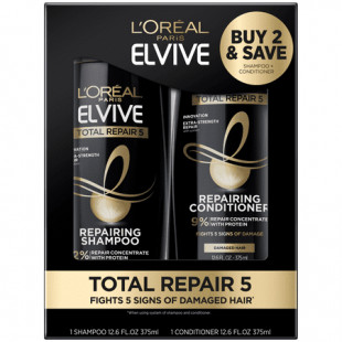 L'Oreal Paris Elvive Total Repair 5 Repairing Shampoo and Conditioner Set, 2 Piece Set