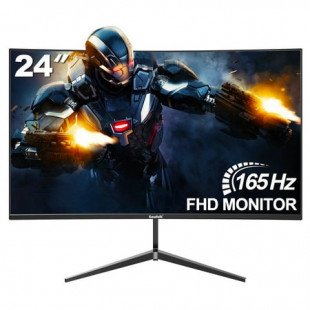Gawfolk 24 Inch Gaming Monitor 165Hz, 144Hz FHD 1080P Curved Computer PC VA Display 99% sRGB, DP, HDMI, Black, Wall Mounting