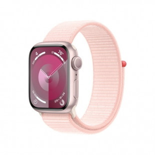 Apple Watch Series 9 GPS 41mm Pink Aluminum Case with Light Pink Sport Loop. Fitness Tracker, Blood Oxygen & ECG Apps, Always-On Retina Display