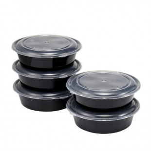 Mainstays 1L Round Meal Prep Food Storage Container, 5 Pack