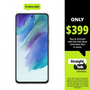 Straight Talk SAMSUNG Galaxy S21 FE 5G, 128GB, 8GB Ram, Gray - Prepaid Smartphone [Locked to Straight Talk]