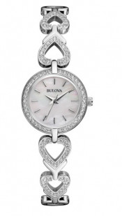 Bulova Women's Quartz Crystal Accent Silver Stainless Steel Watch 22MM 96X136