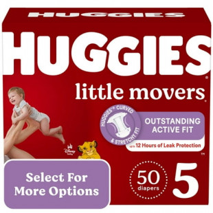 Huggies Little Movers Baby Diapers, Size 5, 50 Ct (Select for More Options)