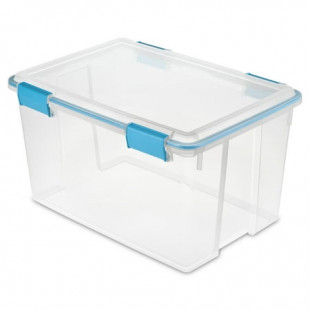 Sterilite 54 Quart Clear Gasket Box with Blue Latches & Gasket