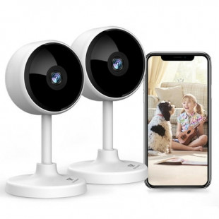 Litokam Indoor Security Camera, Smart Pet/Baby Wireless WIFI Monitor, Two-Way Audio ,Alexa APP,2 Pack (Supports Only 2.4Ghz Wi-Fi)