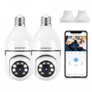 Light Bulb Camera, 2 Pack 5G Wireless WiFi Security Camera 1080p,WiFi Smart 360 Surveillance Camera for Indoor and Outdoor, Light Socket Camera with Real-time Motion Detection,Night Vision