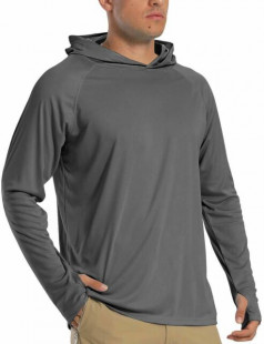 UPF50+ Men's Long Sleeve Sun Skin Protection T-Shirts Outdoor Fishing Hoodies US