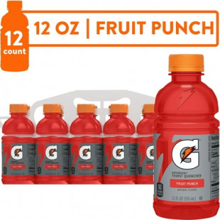 Gatorade Thirst Quencher, Fruit Punch Sports Drinks, 12 fl oz, 12 Count Bottles