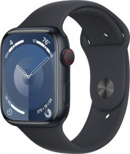 Apple Watch Series 9 GPS + Cellular 45mm Aluminum Case with Midnight Sport Band  (Medium/Large) - Midnight