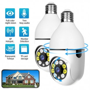 BCOOSS Security Camera Wireless WIFI Light Bulb for Home Outdoor with Night Vision 1080 HD 2 Pack