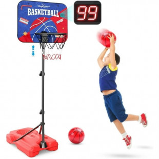 JoyStone Kids Basketball Hoop with Electronic Scoreboard Stand Adjustable Height 3.5-6 FT for Young Kids Play Indoor and Outdoor Metal Hoop