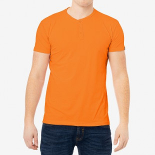 X RAY Men's Basic Henley Neck Short Sleeve T-Shirt in TANGERINE Size Medium