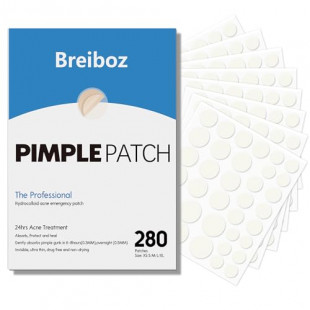 Breiboz Pimple Patches for Face, Hydrocolloid Ace Patches, Zit Patches for Day and Night Invisible with Tea Tree, Salicylic Acid & Cica Oil-280 Patches,5 Size,2 Thickness
