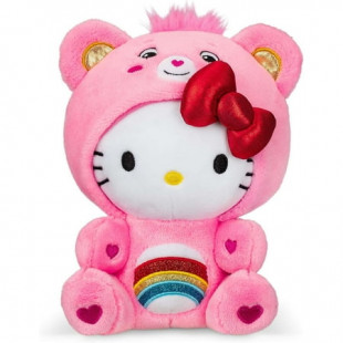 Hello Kitty Dressed As Cheer Bear Care Bears 9" Fun-Size Plush - Soft, Huggable Bestie!