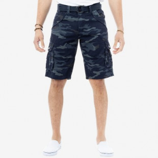 X RAY Men's Classic Fit 12.5" Inseam Knee Length Cargo Shorts in NAVY CAMO Size 34