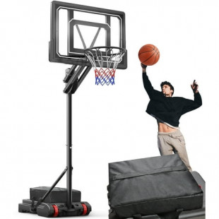 VIRNAZ 33 in. Portable Basketball Hoop & Goal System for Outdoor Indoor Court 5.5 - 9.5 ft. Easy Height Adjustable with Weight Bag