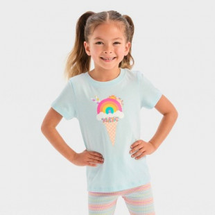 Toddler Girls' 'Ice Cream' Short Sleeve T-Shirt - Cat & Jack™ Blue 4T: Jersey Fabric, OEKO-TEX Certified, Pullover