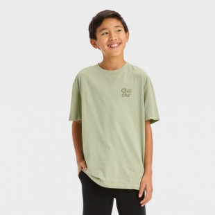 Boys' Short Sleeve Graphic T-Shirt 'Chill Out' - art class™ Olive Green L