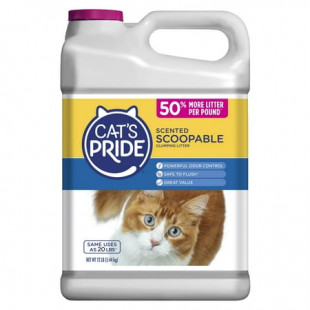 Cats Pride Scoopable Scented Lightweight Clumping Clay Cat Litter, Flushable, 12 lb Jug