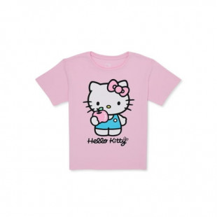Hello Kitty and Apple Girls Graphic Short Sleeve T-Shirt, Sizes 4-16