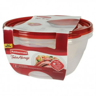 Rubbermaid TakeAlongs Serving Bowl Food Storage Containers, 15.7 Cup, Tint Chili, 2 Count 1953767