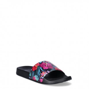 Time and Tru Women's Floral Slide Sandals, Sizes 6-11