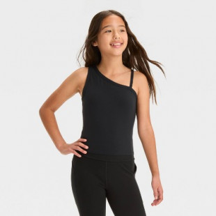 Girls' Everyday Soft Cropped Tank Top - All In Motion™ Black M
