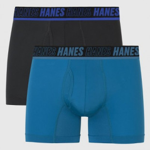Hanes Moves Premium Men's Trunks 2pk - Blue/Black XL