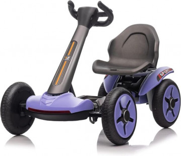 ZEOPHOL Electric Pedal Go Kart for Kids 12V Battery Ride On Toy 4 Wheels Purple