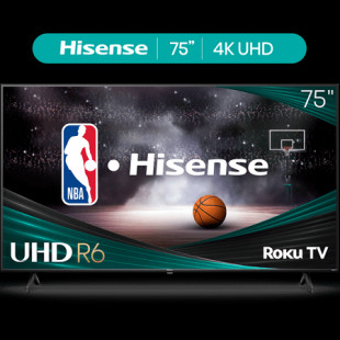 Hisense 75" Class 4K UHD LED LCD Roku Smart TV HDR R6 Series 75R6E4