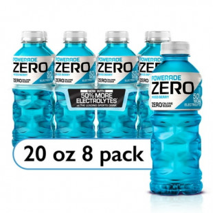 POWERADE ZERO Berry Blast Bottled Electrolyte Sports Drink, 20 fl oz, 8 Count