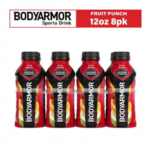 BODYARMOR SuperDrink Fruit Punch Sports Drink, 12 fl oz bottles, 8 pack