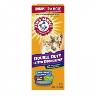 ARM & HAMMER Double Duty Cat Litter Deodorizer and Pet Odor Eliminator, 33 oz Box