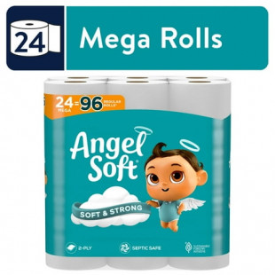 Angel Soft Toilet Paper, 24 Mega Rolls, 2-Ply Toilet Tissue